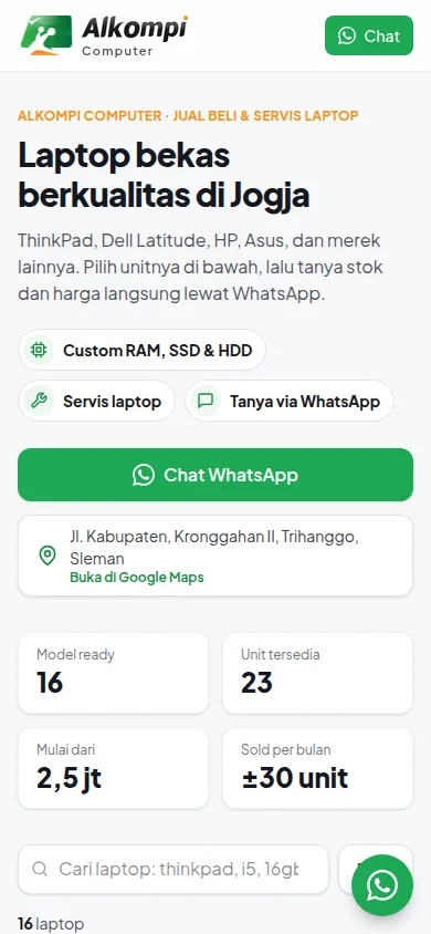 Alkompi Computer on a phone